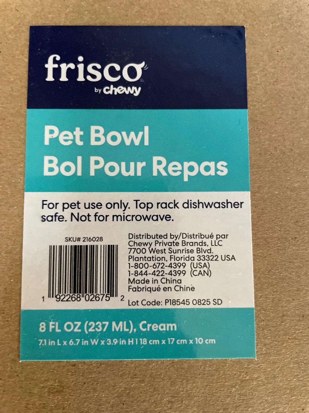 Frisco Pet Bowl Elevated Angled Height for Comfort with Removable Metal Bowl